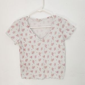 Sz S Olivia Rae floral crop tee